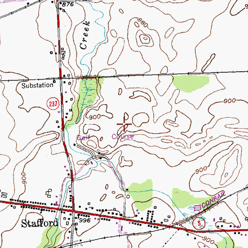 Topographic Map of Stafford Country Club, NY