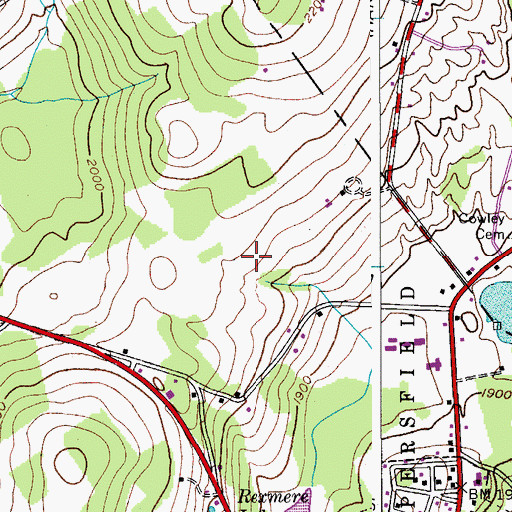 Topographic Map of Stamford Golf Club, NY