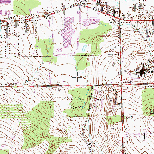 Topographic Map of Sunset Valley Golf, NY
