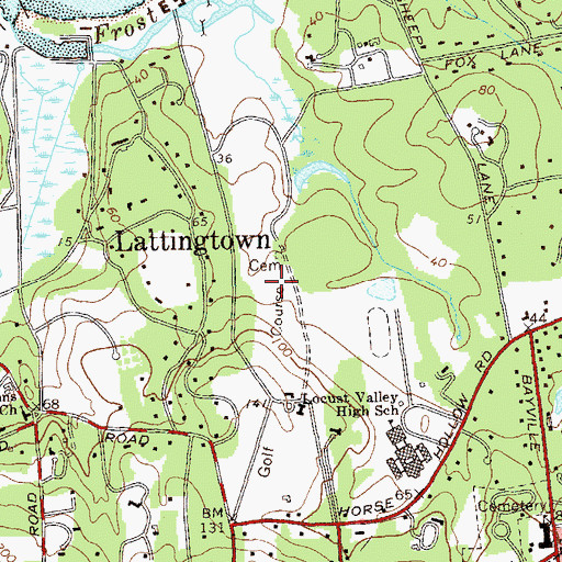 Topographic Map of The Creek Club, NY