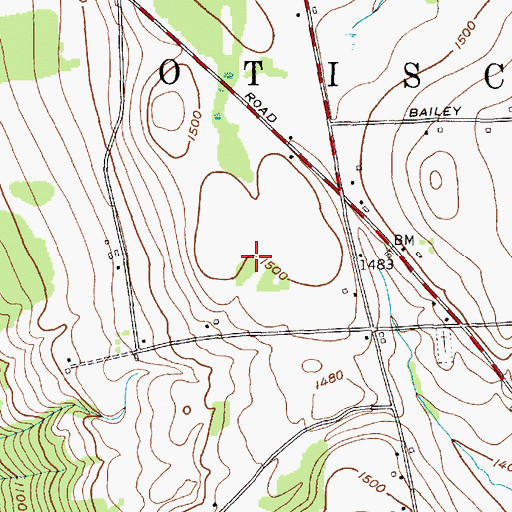 Topographic Map of Vesper Hills Golf Club, NY