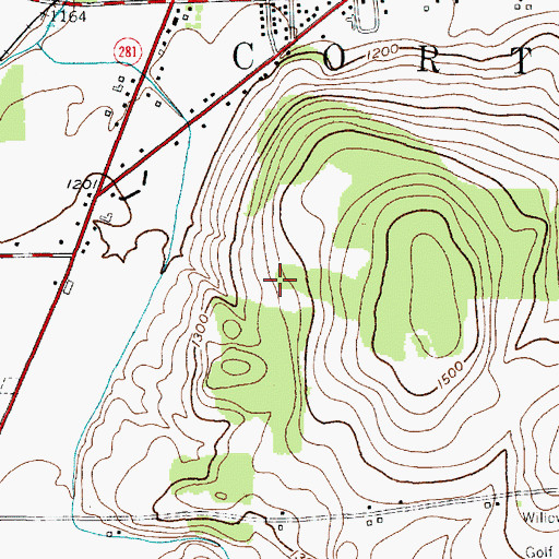 Topographic Map of Walden Oaks Country Club, NY