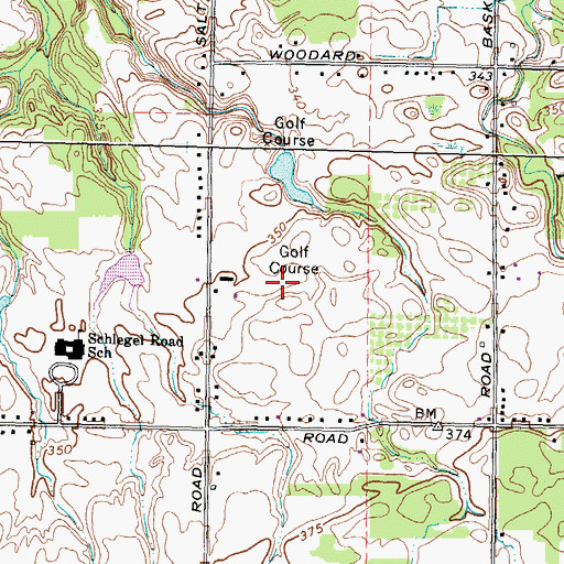 Topographic Map of Webster Golf Course, NY