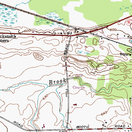 Topographic Map of Winged Pheasant Golf Club, NY