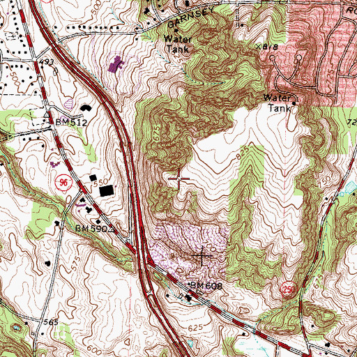 Topographic Map of Woodcliff Sports and Golf Course, NY