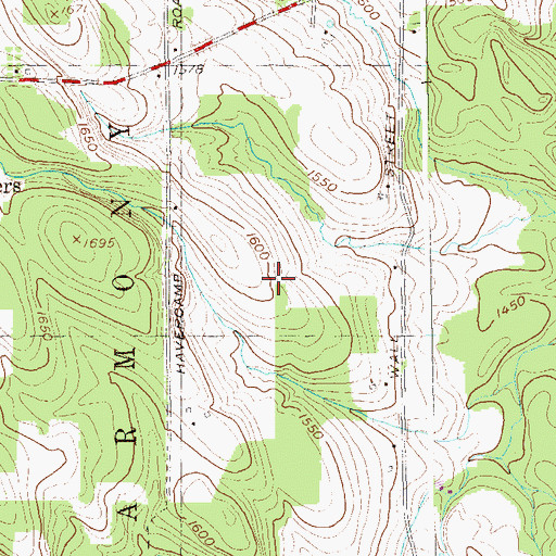 Topographic Map of Woodcrest Golf Course, NY
