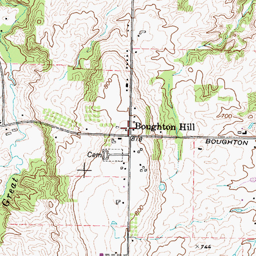 Topographic Map of Ganondagan State Historic Site, NY