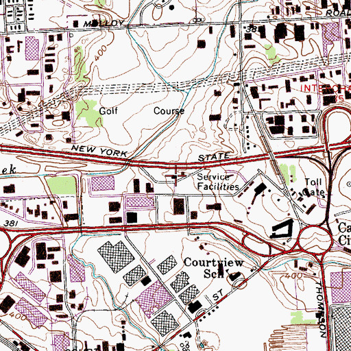 Topographic Map of DeWitt Rest Area, NY