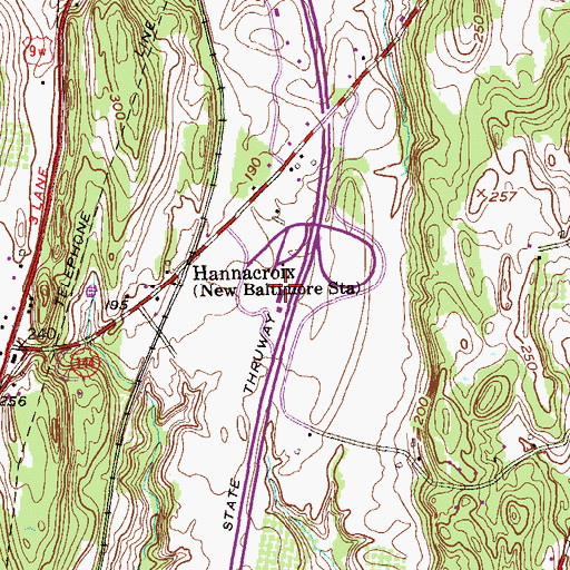 Topographic Map of New Baltimore Rest Area, NY