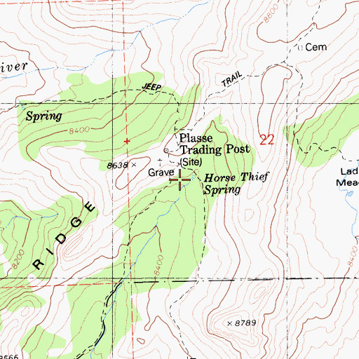 Topographic Map of Horse Thief Spring, CA