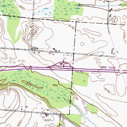 Topographic Map of Ontario Westbound Rest Area, NY