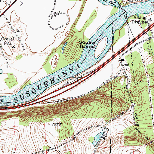 Topographic Map of Owego Northbound Rest Area, NY
