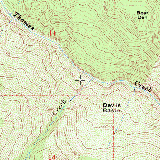 Topographic Map of Horse Trough Creek, CA