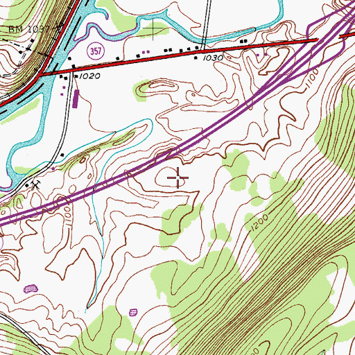 Topographic Map of Unadilla Eastbound Rest Area, NY