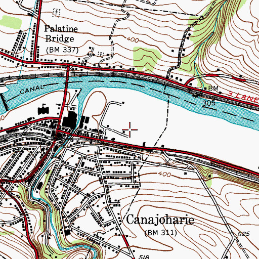 Topographic Map of Canjoharie Toll Plaza, NY