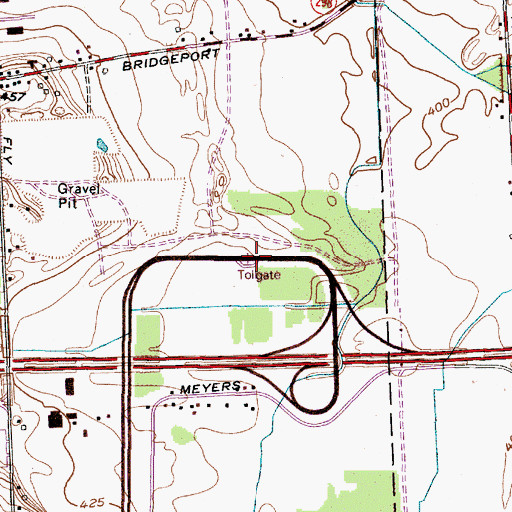 Topographic Map of Collamer Toll Plaza, NY