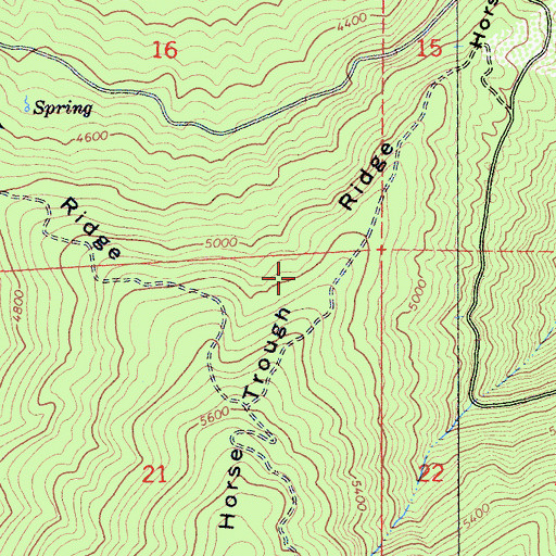 Topographic Map of Horse Trough Ridge, CA