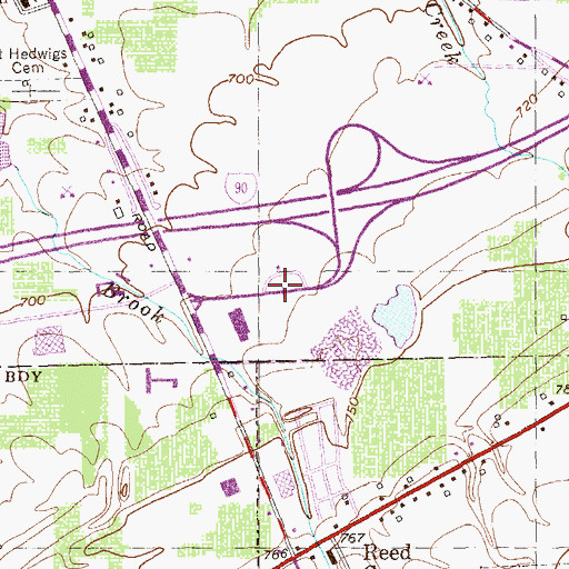 Topographic Map of Dunkirk Toll Plaza, NY