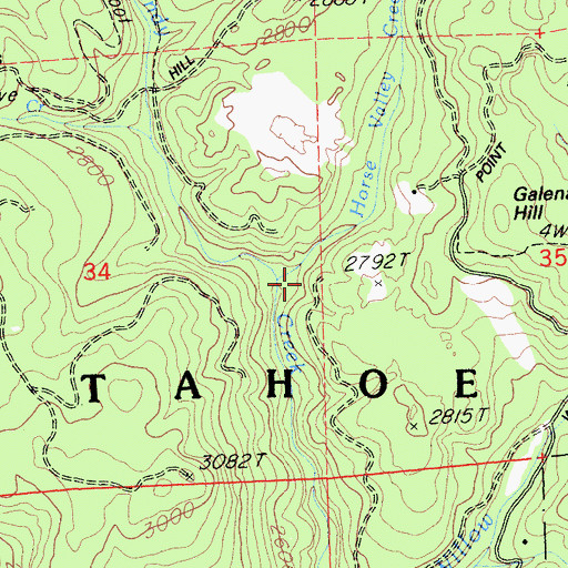 Topographic Map of Horse Valley Creek, CA