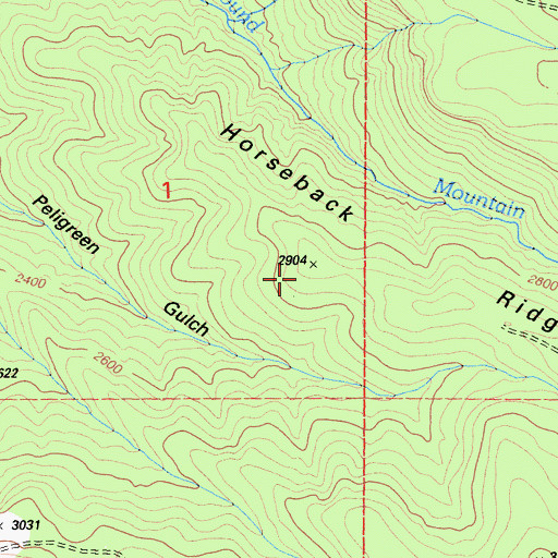 Topographic Map of Horseback Ridge, CA