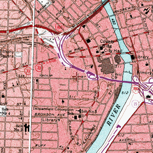 Topographic Map of Hervey Ely House, NY