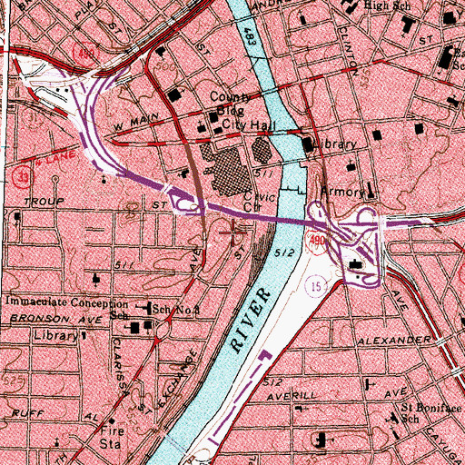 Topographic Map of Landmark Society of Western New York, NY