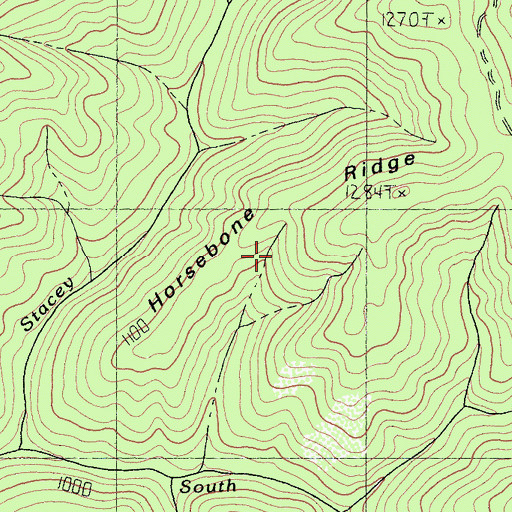 Topographic Map of Horsebone Ridge, CA