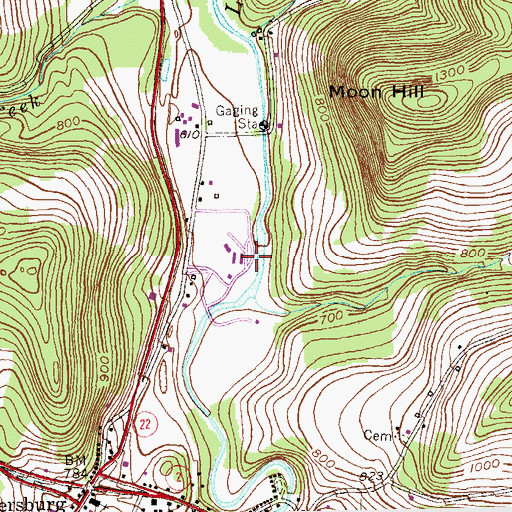 Topographic Map of Aqua Vista Valley Campground, NY
