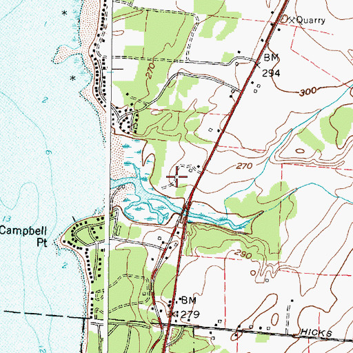 Topographic Map of Bedford Creek Campground, NY