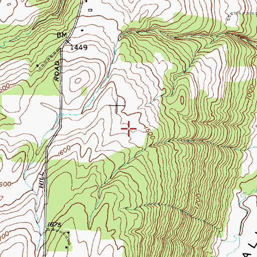 Topographic Map of Bristol Woodlands Campground, NY