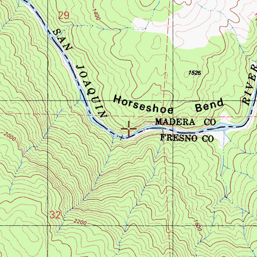 Topographic Map of Horseshoe Bend, CA