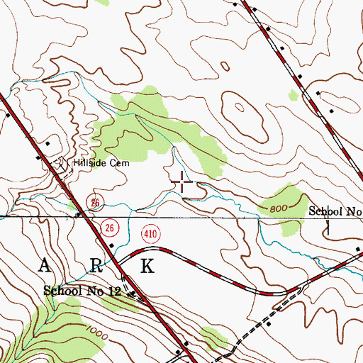 Topographic Map of Happy Hollow Campground, NY