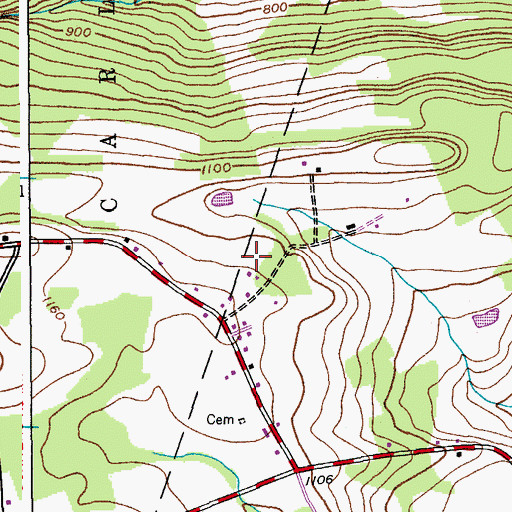 Topographic Map of Hide - a - Way Campsites, NY