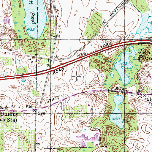Topographic Map of Junius Ponds Campground, NY