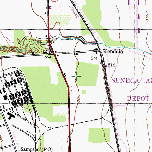 Topographic Map of Kendaia Kabins and Campground, NY