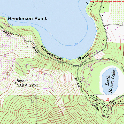 Topographic Map of Horseshoe Bend, CA