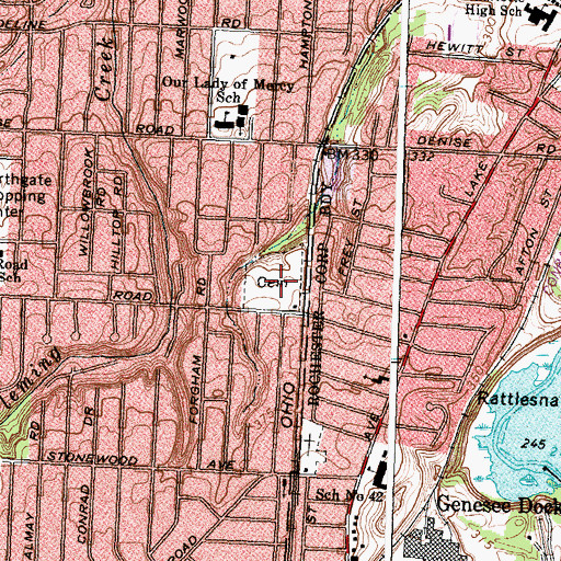 Topographic Map of Britton Road Cemetery, NY
