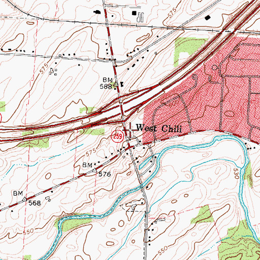 Topographic Map of Buckbee Rural Cemetery, NY