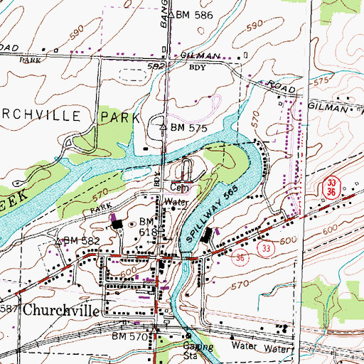 Topographic Map of Creekside Cemetery, NY