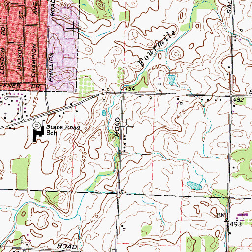 Topographic Map of Harris Road Cemetery, NY