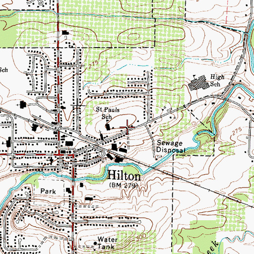 Topographic Map of Tyler Pioneer Cemetery, NY