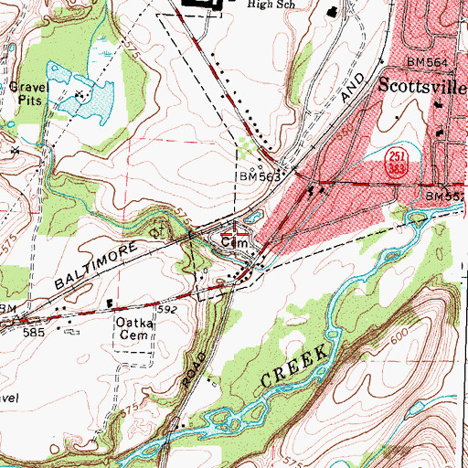 Topographic Map of Holy Angels Cemetery, NY