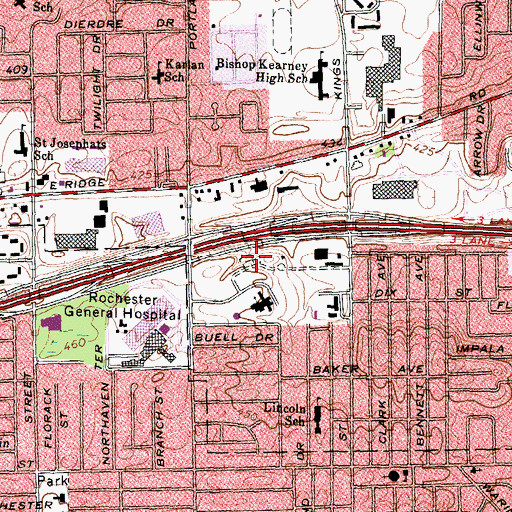 Topographic Map of Hooker Cemetery, NY