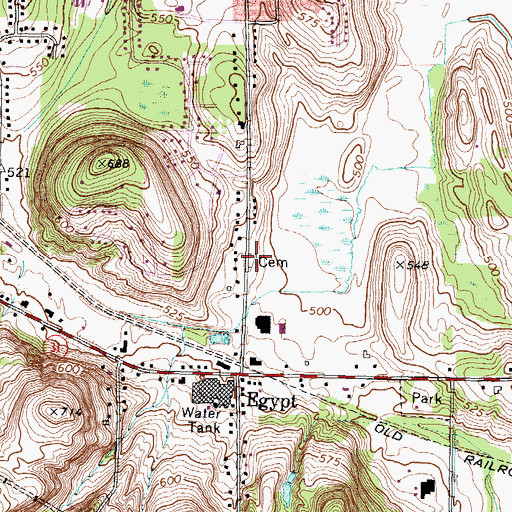 Topographic Map of Egypt Cemetery, NY
