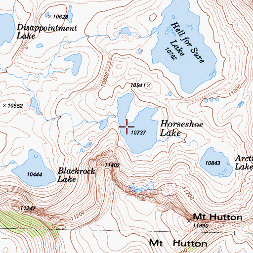 Topographic Map of Horseshoe Lake, CA