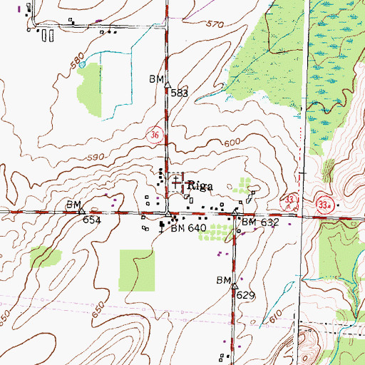 Topographic Map of Riga Cemetery, NY
