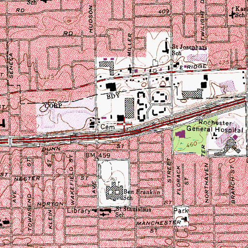 Topographic Map of Saint Casimir's Polish Catholic Cemetery, NY