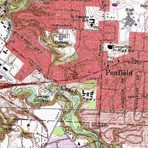 Topographic Map of Saint Josephs Catholic Cemetery, NY