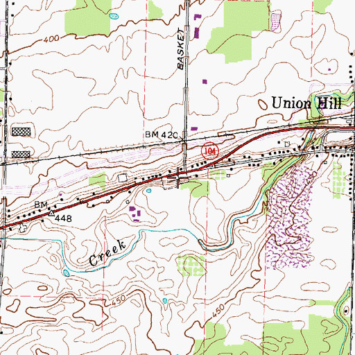 Topographic Map of Union Hill Cemetery, NY