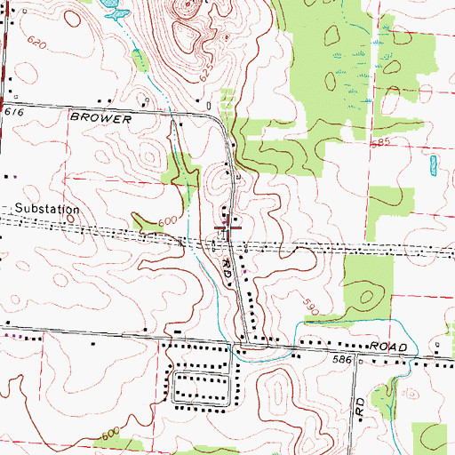 Topographic Map of Whittier Cemetery, NY